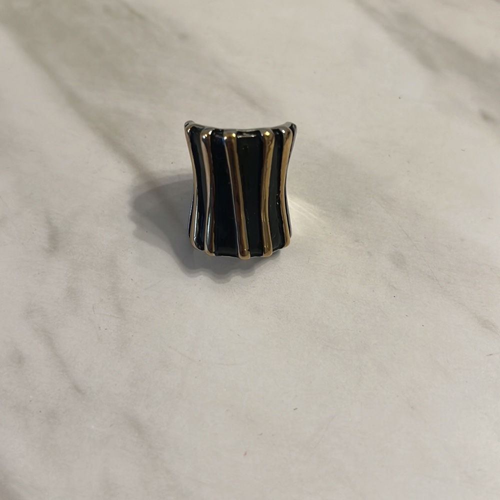 Striped stainless steel ring